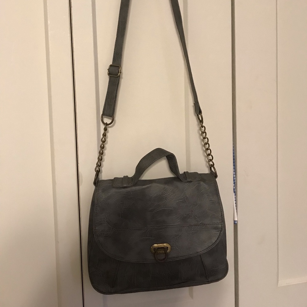 Gray crossbody handbag